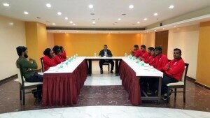 12 SA Games - Safeer meets swimmers - table